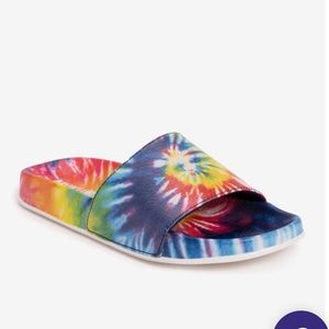 Muk Luks slides sandals women’s size large 9-10 pool party tie dye